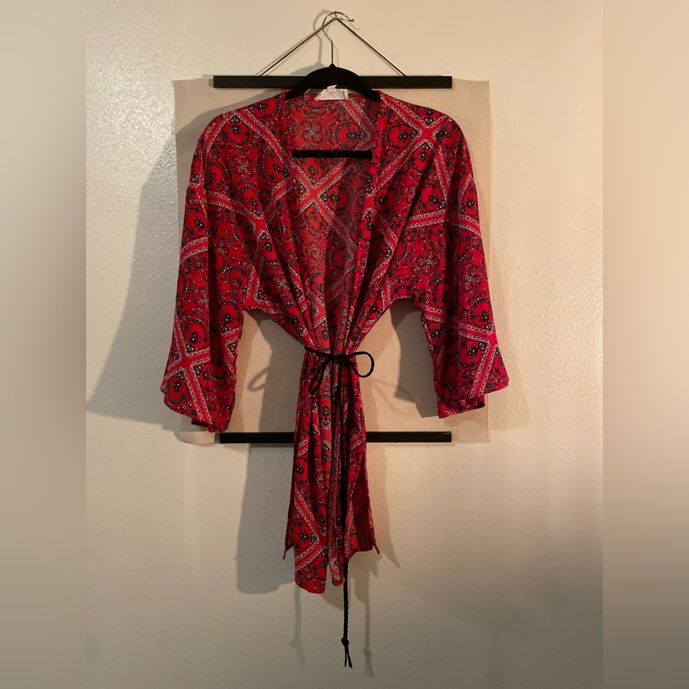 Pink Rose Floral Kimono